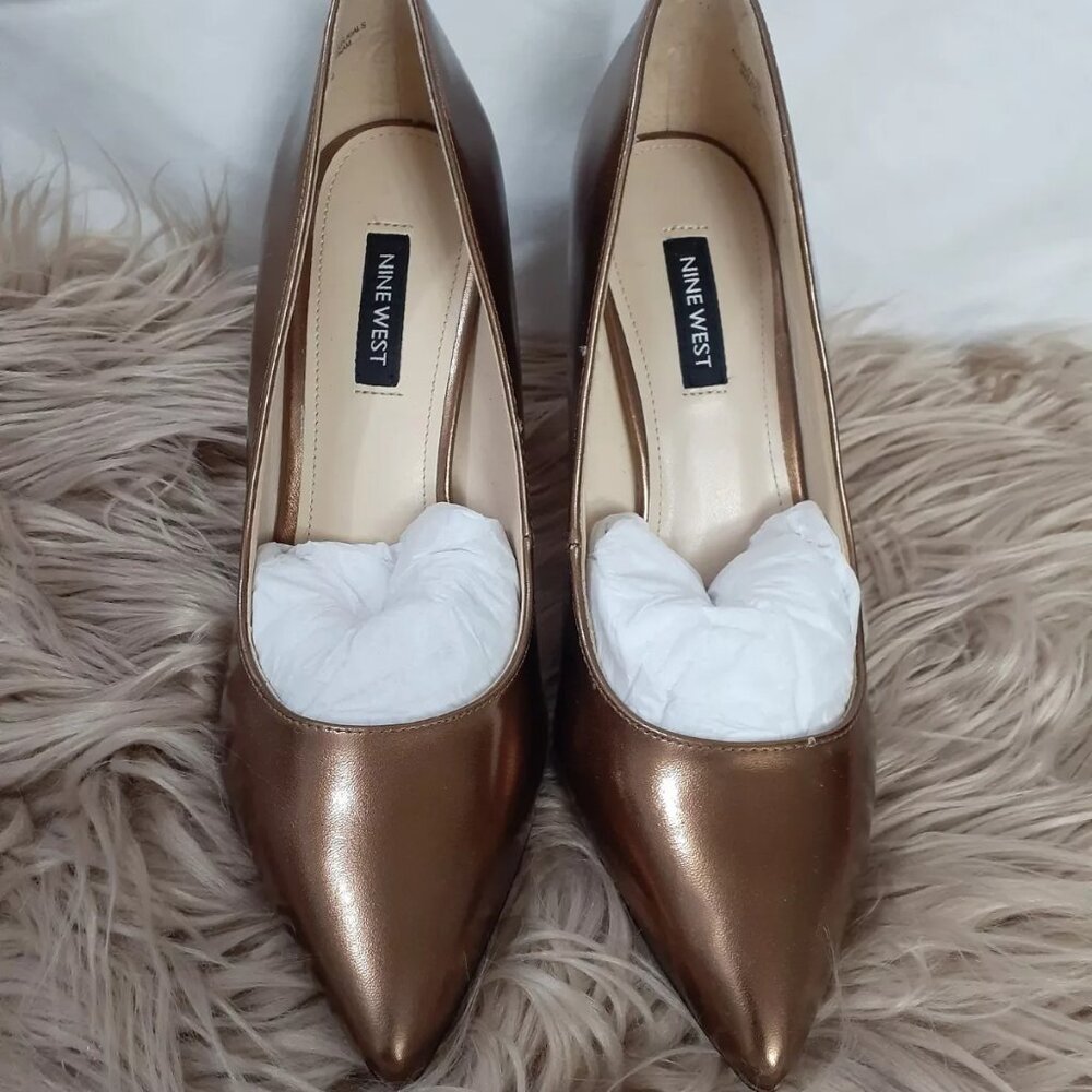 Nine West TRENDZ 3 WNTRENDZ3 Womens Gold Slip On Pump High Heels